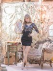 画像2: 【XS-Lサイズあり】【ROBE de FLEURS Glossy/ローブ・ド・フルール グロッシー】刺繍レース/ ビジュー/ タイト/ ミニドレス/ キャバドレス[OF2] (2)