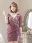 画像6: 【XS-Lサイズあり】【ROBE de FLEURS Glossy/ローブ・ド・フルール グロッシー】刺繍レース/ ビジュー/ タイト/ ミニドレス/ キャバドレス[OF2] (6)