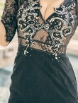 画像13: 【XS-Lサイズあり】【ROBE de FLEURS Glossy/ローブ・ド・フルール グロッシー】刺繍レース/ ビジュー/ タイト/ ミニドレス/ キャバドレス[OF2] (13)