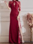 画像22: 【Lサイズあり】 【ROBE de FLEURS Glossy/ローブ・ド・フルール グロッシー】ジップ/ ZIP 袖あり/サイドレース切替/ ロングドレス/ キャバドレスlong[OF2] (22)