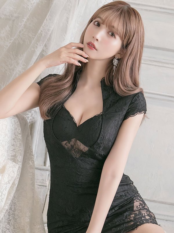 画像13: 【XSサイズあり】【Glossy/グロッシー】レース切替/ 総レース/ タイトミニ/ ミニドレス/ キャバドレス[OF2] (13)