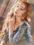 画像14: XS-Lサイズあり【ROBE de FLEURS Glossy/ローブ・ド・フルール グロッシー】レーススリーブ/ 七分袖/ 長袖/ バストクロスデザイン/ ストレッチ/ タイト/ ミニドレス/ キャバドレス[OF2] (14)