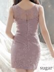 画像9: XSサイズあり【ROBE de FLEURS Glossy/ローブ・ド・フルール グロッシー】スカラップレース/ サイドチュール/ ビジュー/ ノースリーブ/ タイト/ ミニドレス/ キャバドレス[OF2] (9)