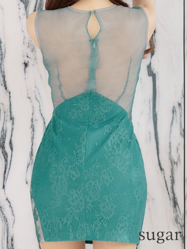 画像11: 期間限定カラー・XS-Lサイズあり☆【Glossy/グロッシー】フロントジップ/ ZIP シースルーレース/ タイト/ ミニドレス/ キャバドレス【HC02】 (11)