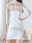 画像9: XSサイズあり【ROBE de FLEURS Glossy/ローブ・ド・フルール グロッシー】長袖/ フラワーレース/ ブロックチュール/ バストカット/ タイト/ ミニドレス/ キャバドレス[OF2] (9)