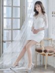 画像13: XSサイズあり【ROBE de FLEURS Glossy/ローブ・ド・フルール グロッシー】長袖/ フラワーレース/ ブロックチュール/ バストカット/ タイト/ ミニドレス/ キャバドレス[OF2] (13)