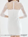 画像9: XSサイズあり【ROBE de FLEURS Glossy/ローブ・ド・フルール グロッシー】長袖/ フラワーレース/ ブロックチュール/ バストカット/ タイト/ ミニドレス/ キャバドレス[OF2] (9)