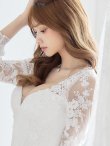 画像3: 【XSサイズあり】【ROBE de FLEURS Glossy/ローブ・ド・フルール グロッシー】フラワーチュール/ 長袖/ ワンカラー/ タイト/ ミニドレス/ キャバドレス (3)