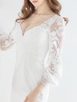 画像5: 【XSサイズあり】【Glossy/グロッシー】フラワーチュール/ 長袖/ ワンカラー/ タイト/ ミニドレス/ キャバドレス[OF2] (5)