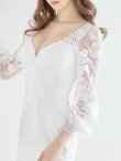 画像5: 【XSサイズあり】【ROBE de FLEURS Glossy/ローブ・ド・フルール グロッシー】フラワーチュール/ 長袖/ ワンカラー/ タイト/ ミニドレス/ キャバドレス (5)