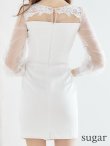 画像9: 【XSサイズあり】【Glossy/グロッシー】フラワーチュール/ 長袖/ ワンカラー/ タイト/ ミニドレス/ キャバドレス[OF2] (9)