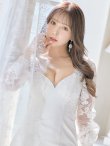 画像4: 【XSサイズあり】【Glossy/グロッシー】フラワーチュール/ 長袖/ ワンカラー/ タイト/ ミニドレス/ キャバドレス[OF2] (4)