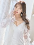 画像3: 【XSサイズあり】【ROBE de FLEURS Glossy/ローブ・ド・フルール グロッシー】フラワーチュール/ 長袖/ ワンカラー/ タイト/ ミニドレス/ キャバドレス (3)