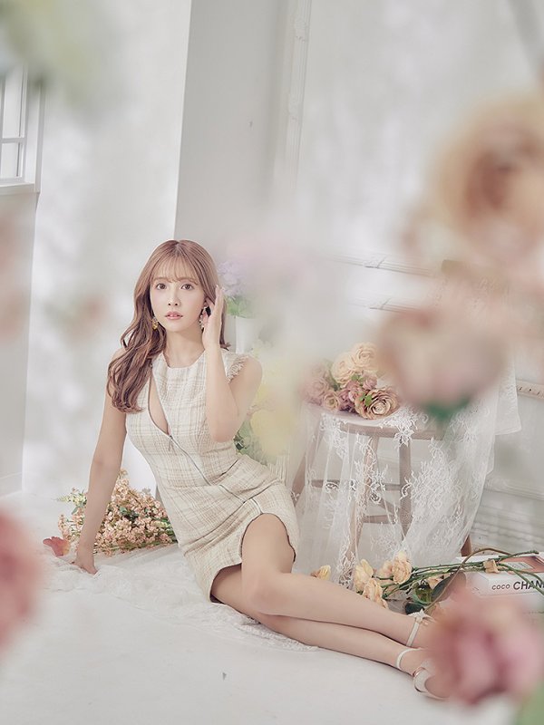 画像3: sugarコラボ商品☆【Glossy/グロッシー】ジップ/ ZIPジップ/ ZIP ラメツイード/ タイト/ ミニドレス/ キャバドレス【OF08】 (3)