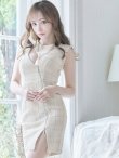 画像12: sugarコラボ商品☆【ROBE de FLEURS Glossy/ローブ・ド・フルール グロッシー】ジップ/ ZIPジップ/ ZIP ラメツイード/ タイト/ ミニドレス/ キャバドレス[OF2] (12)