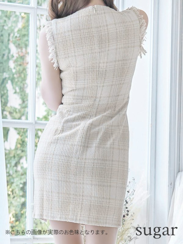 画像18: sugarコラボ商品☆【Glossy/グロッシー】ジップ/ ZIPジップ/ ZIP ラメツイード/ タイト/ ミニドレス/ キャバドレス[OF2] (18)