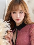 画像22: XSサイズあり【ROBE de FLEURS Glossy/ローブ・ド・フルール グロッシー】フロントジップ/ ZIP ストレッチ/ レース五分袖/ 長袖/ 袖あり/ レーススリーブ/ タイト/ ミニドレス/ キャバドレス[OF2] (22)