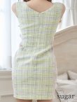 画像9: sugarコラボ商品☆【XS-Lサイズあり】【ROBE de FLEURS Glossy/ローブ・ド・フルール グロッシー】ラメツイード/ ジップ/ ZIP フロントロックデザイン/ タイト/ ミニドレス/ キャバドレス[OF2] (9)