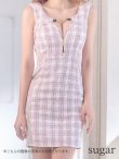 画像7: 待望の再入荷!sugarコラボ商品☆【XS-Lサイズあり】【ROBE de FLEURS Glossy/ローブ・ド・フルール グロッシー】ラメツイード/ ジップ/ ZIP フロントロックデザイン/ タイト/ ミニドレス/ キャバドレス[OF2] (7)