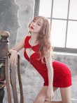 画像3: XSサイズあり【ROBE de FLEURS Glossy/ローブ・ド・フルール グロッシー】 ジップ/ ビジュードット/ ストレッチ/ タイト/ ミニドレス/ キャバドレス[OF2] (3)
