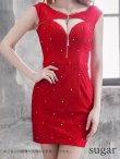 画像8: XSサイズあり【ROBE de FLEURS Glossy/ローブ・ド・フルール グロッシー】 ジップ/ ビジュードット/ ストレッチ/ タイト/ ミニドレス/ キャバドレス[OF2] (8)