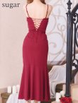 画像11: 【ROBE de FLEURS Glossy/ローブ・ド・フルール グロッシー】マーメイド/ バックレースアップ/ キャミ/ ビジュー/ アシンメトリーフリル/ タイト/ マキシ丈/ キャバドレス[OF2] (11)