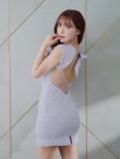 画像15: XSサイズあり【ROBE de FLEURS Glossy/ローブ・ド・フルール グロッシー】スプリングツイード/ ビジュージッパー/ シアー/ ノースリーブ/ タイト/ ミニドレス/ キャバドレス[OF2] (15)