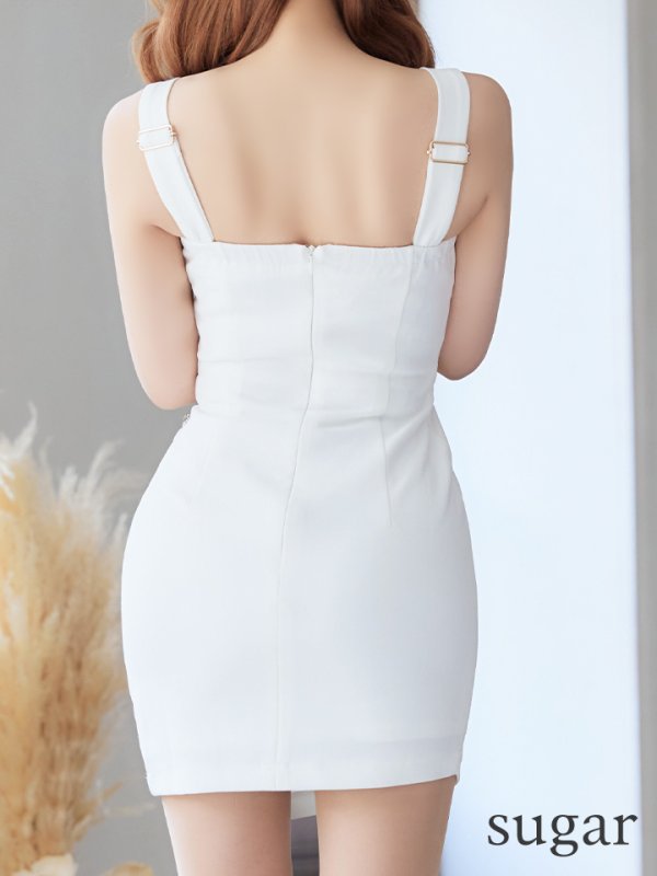 画像18: XSサイズあり【Glossy/グロッシー】フロントジップ/ ビジュー/ ストレッチ/ ビスチェ/ タイト/ ミニドレス/ キャバドレス【HC02】 (18)