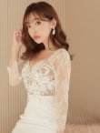 画像3: XS〜Lサイズあり【ROBE de FLEURS Glossy/ローブ・ド・フルール グロッシー】レース/ 七分袖/ 長袖/ 袖あり/ フラワーモチーフ/ タイト/ ミニドレス/ キャバドレス[OF2] (3)