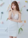 画像3: XSサイズあり【ROBE de FLEURS Glossy/ローブ・ド・フルール グロッシー】立体フラワー/ ラメ/ キャミソール/ アシンメトリー/ ワンショル/ タイト/ ミニドレス/ キャバドレス[OF2] (3)