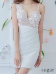 画像8: XSサイズあり【ROBE de FLEURS Glossy/ローブ・ド・フルール グロッシー】立体フラワー/ ラメ/ キャミソール/ アシンメトリー/ ワンショル/ タイト/ ミニドレス/ キャバドレス[OF2] (8)