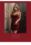 画像15: XSサイズあり【ROBE de FLEURS Glossy/ローブ・ド・フルール グロッシー】ワンカラー/ キャミソール/ ビジュー/ ストレッチ/ タイト/ ミニドレス/ キャバドレス[OF2] (15)