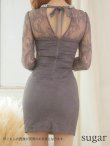 画像21: XS〜Lサイズあり【ROBE de FLEURS Glossy/ローブ・ド・フルール グロッシー】ビジュークロス/ レーススリーブ/ 七分袖/ 長袖/ 袖あり/ タイト/ ミニドレス/ キャバドレス[OF2] (21)