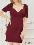 画像8: XSサイズあり【ROBE de FLEURS Glossy/ローブ・ド・フルール グロッシー】デコルテチェーンネックレス/ リブニット/ 袖あり/ 半袖/ ワンカラー/ ストレッチ/ タイト/ ミニドレス/ キャバドレス[OF2] (8)