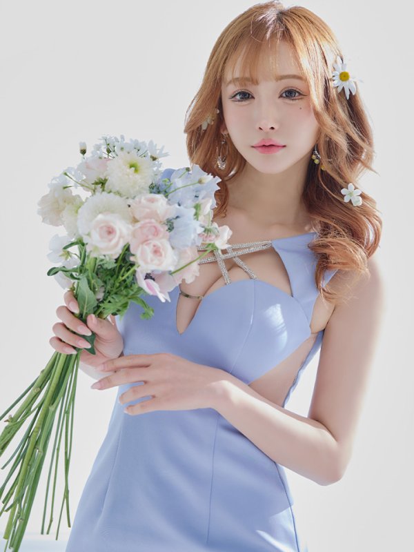 画像23: XS-Lサイズあり【Glossy/グロッシー】クロスビジュー/ ストレッチ/ カットアウト/ サイドシアー/ タイト/ ミニドレス/ キャバドレス【OF08】 (23)