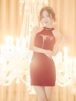画像11: 門りょうちゃん着用　XSサイズあり【ROBE de FLEURS Glossy/ローブ・ド・フルール グロッシー】ホルターチェーンネック/ アメスリ/ バストカット/ フロントジップ/ タイト/ ミニドレス/ キャバドレス[OF2] (11)
