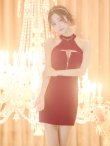 画像12: 門りょうちゃん着用　XSサイズあり【ROBE de FLEURS Glossy/ローブ・ド・フルール グロッシー】ホルターチェーンネック/ アメスリ/ バストカット/ フロントジップ/ タイト/ ミニドレス/ キャバドレス[OF2] (12)