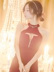 画像14: 門りょうちゃん着用　XSサイズあり【ROBE de FLEURS Glossy/ローブ・ド・フルール グロッシー】ホルターチェーンネック/ アメスリ/ バストカット/ フロントジップ/ タイト/ ミニドレス/ キャバドレス[OF2] (14)