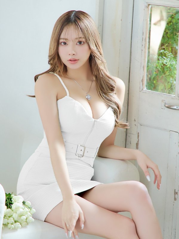 画像3: 【LIMITED SALE開催中！! 11月11日より順次発送予定】XSサイズあり【Glossy/グロッシー】ジッパー/ ベルト/ キャミ/ セットアップ/ シンプル/ ワンカラー/ ミニドレス/ キャバドレス【OF08】 (3)