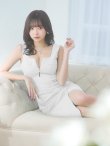 画像18: XSサイズあり【ROBE de FLEURS Glossy/ローブ・ド・フルール グロッシー】フロントジップ/ スタッズ/ ストレッチ/ ワンカラー/ タイト/ ミディアムドレス/ キャバドレス【丈違いあり】[OF2] (18)