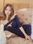 画像7: 門りょうちゃん着用 XSサイズあり【ROBE de FLEURS Glossy/ローブ・ド・フルール グロッシー】袖あり/ バストジッパー/ リブニット/ ワンカラー/ 半袖/ オフショル/ ストレッチ/ タイト/ ミニドレス/ キャバドレス[OF2] (7)