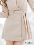 画像13: XS-Lサイズあり【ROBE de FLEURS Glossy/ローブ・ド・フルール グロッシー】スーツライク/ プリーツスカート/ インナーボトムス付/ ツイード/ ワンピース/ミニドレス/ キャバドレス[OF2] (13)