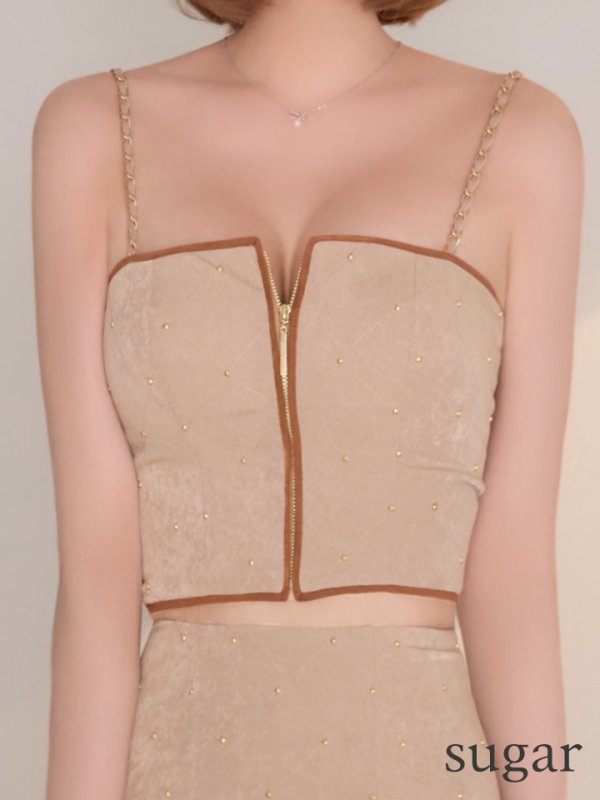 ベージュ×ブラウン　モデル：れみれみ　身長：163cm　着用サイズ：Sサイズ