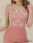 画像14: XSサイズあり【ROBE de FLEURS Glossy/ローブ・ド・フルール グロッシー】刺繍レース/ バストビジュー/ 袖あり/ 総レース/ ワンカラー/ タイト/ ミニドレス/ キャバドレス[OF2] (14)