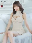 画像1: XSサイズあり【ROBE de FLEURS Glossy/ローブ・ド・フルール グロッシー】フロントジッパー/ リブニット/ ノースリーブ/ ワンカラー/ タイト/ ミニドレス/ キャバドレス[OF2] (1)