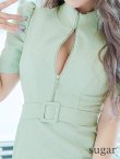 画像30: XSサイズあり【ROBE de FLEURS Glossy/ローブ・ド・フルール グロッシー】バストジッパー/ スプリングツイード/ 半袖/ 袖あり/ ワンカラー/ タイト/ ミニドレス/ キャバドレス[OF2] (30)