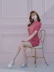 画像5: XSサイズあり【ROBE de FLEURS Glossy/ローブ・ド・フルール グロッシー】バストジッパー/ スプリングツイード/ 半袖/ 袖あり/ ワンカラー/ タイト/ ミニドレス/ キャバドレス[OF2] (5)