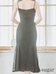 画像10: 【ROBE de FLEURS Glossy/ローブ・ド・フルール グロッシー】サイドレース/ ファーストラップ/ ワンカラー/ キャミソール/ ストレッチ/ タイト/ ミモレ丈/ ロングドレス/ キャバドレスlong[OF2] (10)