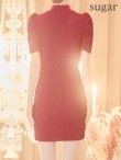 画像26: 門りょうちゃん着用 XSサイズあり【ROBE de FLEURS Glossy/ローブ・ド・フルール グロッシー】バストジッパー/ ワッフル/ 袖あり/ 半袖/ シンプル/ ワンカラー/ ストレッチ/ タイト/ ミニドレス/ キャバドレス[OF2] (26)