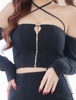 画像21: XSサイズあり【ROBE de FLEURS Glossy/ローブ・ド・フルール グロッシー】リブニット/ アームカバー/ フロントジップ/ ストレッチ/ タイト/ セットアップ/ ミニドレス/ キャバドレス[OF2] (21)